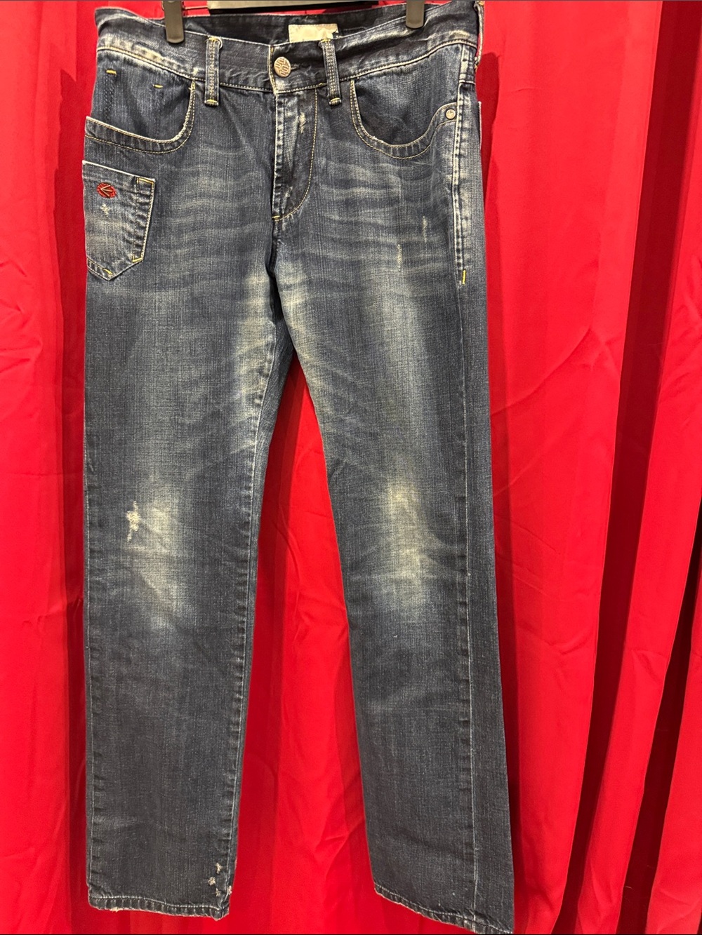 Energie Distressed Blue Bootcut Jeans